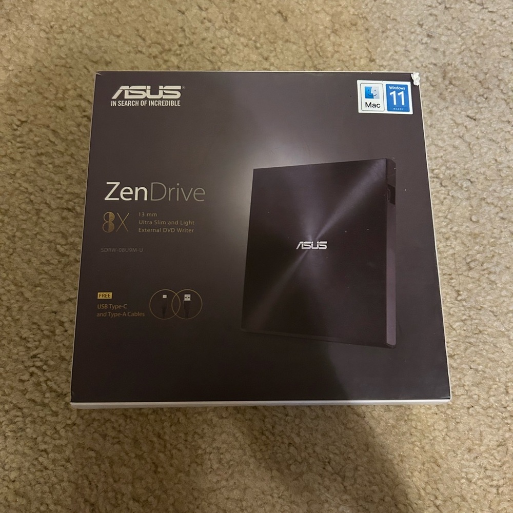 ASUS‎ ZenDrive 8X Ultra Slim DVD Writer - Black